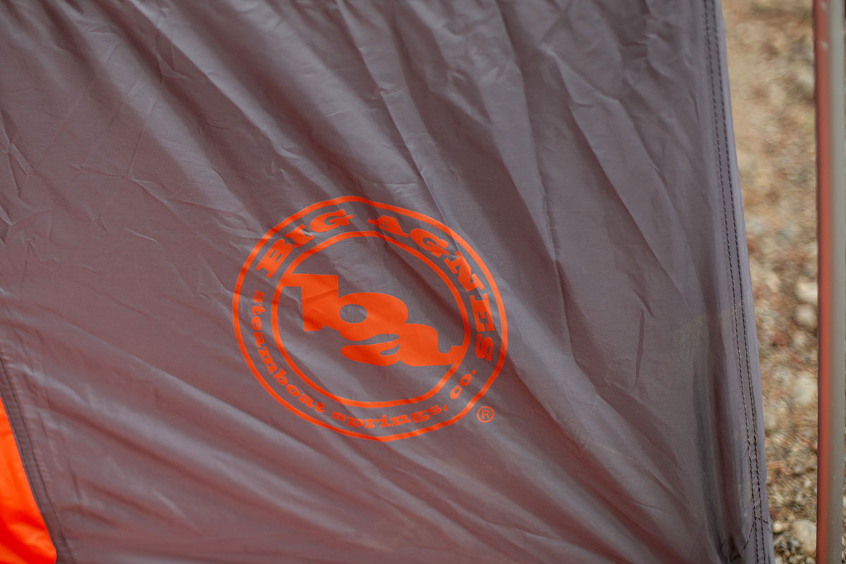 Big Agnes Big House 6 camping tent (logo closeup)